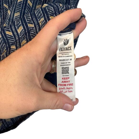 Fat Face blue short sleeved button down shirt size large - Picture 2 of 6